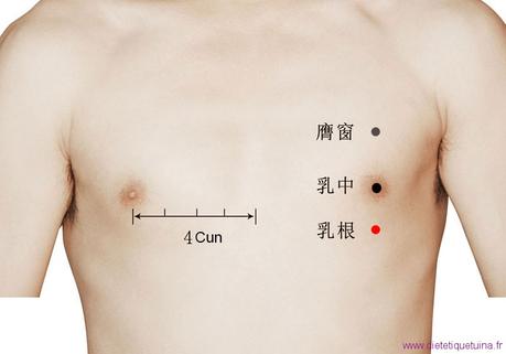 Le point Ru Gen du méridien de l’estomac 18E