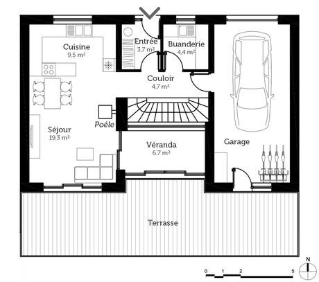 Plan maison avec 2 chambres et véranda - Ooreka