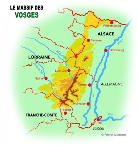 Carte du Massif des Vosges © French Moments