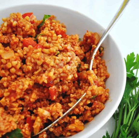 Boulgour poivrons et tomates au cookeo