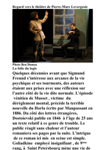 Regard vers le théâtre de Pierre-Marc LEVERGEOIS  « Le Double » Théâtre du Ranelagh – jusqu’au 12 Janvier 2020
