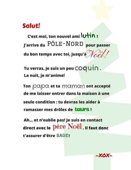 Lettre du lutin (Version la méMÈRE) | Noël | Christmas elf ...