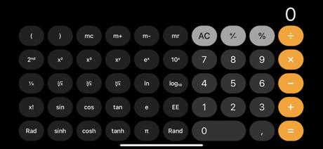 Afficher la calculatrice scientifique de votre iPhone