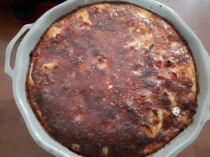 Clafoutis de courgettes, poivron et maquereau Cliquer sur les photographies pour les agrandir