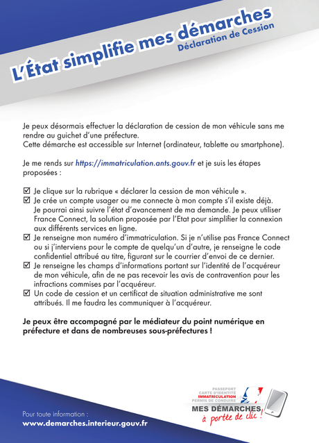cession vehicule prefecture par courrier Déclaration de cession de mon véhicule / Actualités ...
