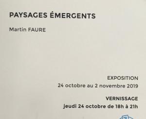 Galerie du Crous Paris   « Paysages émergents » Martin Faure 24 Octobre au 2 Novembre 2019