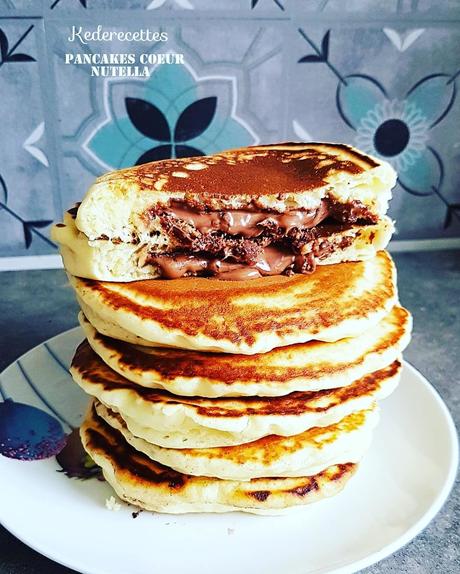 Pancakes coeur coulant Nutella Pancakes coeur coulant Nutella