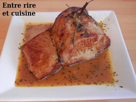 Rôti de porc caramélisé au miel et à l'orange Rôti de porc caramélisé au miel et à l'orange