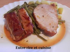 Rôti de porc caramélisé au miel et à l'orange Rôti de porc caramélisé au miel et à l'orange