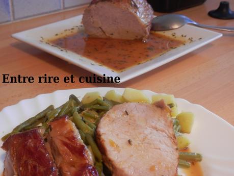 Rôti de porc caramélisé au miel et à l'orange Rôti de porc caramélisé au miel et à l'orange
