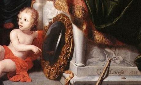 Les pendants complexes de Gérard de Lairesse Lairesse 1668 Les cinq sens Glasgow museums detail miroir