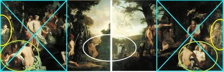 Les pendants complexes de Gérard de Lairesse Lairesse 1665-70 The_Judgement Paris Midas schema