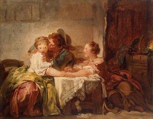 Fragonard 1759 ca L'enjeu perdu ou Le baiser vole Ermitage Saint Petersbourg