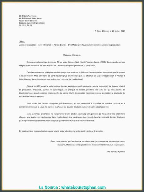 Lettre De Motivation Alternance Audiovisuel