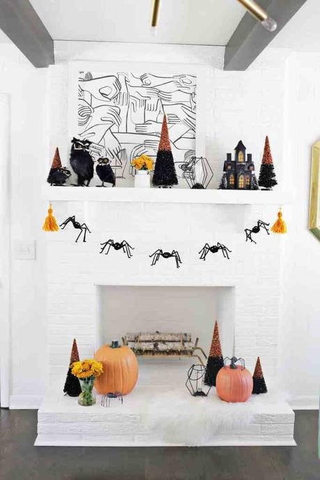 déco diy halloween facile araignée guirlande décoration - blog déco - clem around the corner