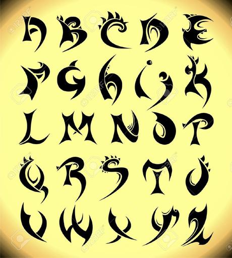 Stock Vector | CRAFTS | Tattoo fonts alphabet, Tattoo ...
