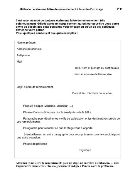 Remerciement Lettre A Voir