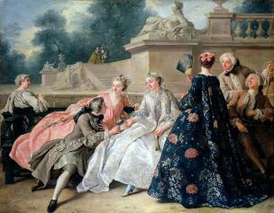 De Troy 1731 La declaration d'Amour ou Assemblee dans un parc Chateau de Potsdam-Sans Souci,