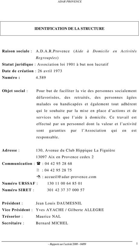 1. bilan moral d`activité  France