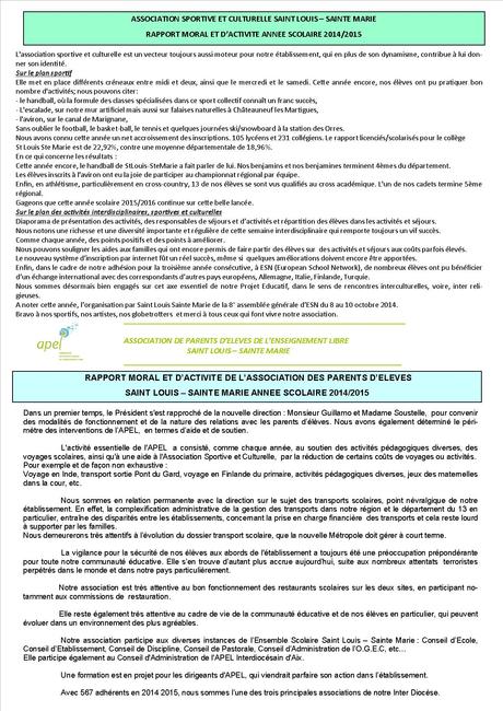 rapport moral du président association  À Découvrir