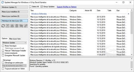 WuMgr (Update Manager for Windows) - un outil pour mieux gérer les mises à jour de Windows 10 WuMgr (Update Manager for Windows) est un outil pour mieux gérer les mises à jour de Windows 10