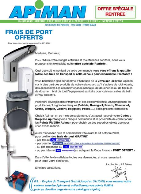 lettre d’accompagnement plaquette commerciale Mailing rentrée - agence de publicité CHOCOLAT NOIR