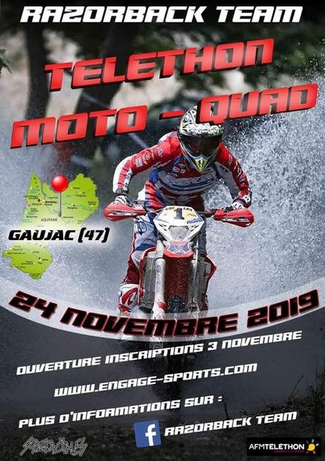 Rando moto-quad Téléthon le 24 novembre 2019 à Gaujac (47)