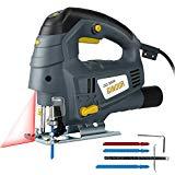 Meilleures scies sauteuses Scie Sauteuse, Ginour 800W Guide Laser, 7 Vitesse Variable, 3000 RPM, Angle Max 45°,3 lames, une Sortie de Poussière, Scie Sauteuse Electrique pour Couper Bois, Métal (2)