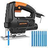 Meilleures scies sauteuses Scie sauteuse électrique Meterk 6 Vitesse Variable avec 4pcs lames de coupe en bois/4pcs lames de coupe en acier 400W