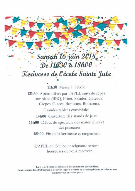 Invitation kermesse | Ecole Saint Jule