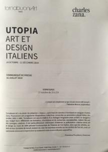 Galerie TornabuoniArt   « UTOPIA » Art et Design Italiens 17 0ctobre au 21 Décembre 2019
