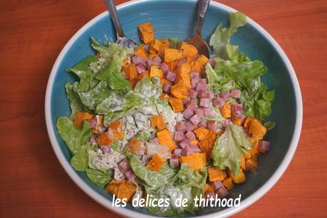 Salade de patate douce aux dés de jambon Salade de patate douce aux dés de jambon