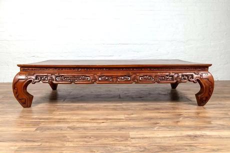 antique chinese coffee table large antique teak wood coffee table with hand carved scrolled motifs