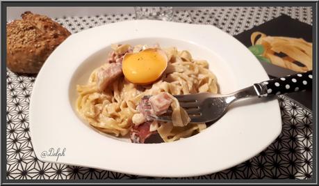 Tagliatelle façon carbonara au cookéo Tagliatelle façon carbonara au cookéo