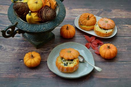 Petites courges farcies aux cèpes et au cantal