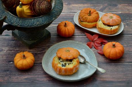 Petites courges farcies aux cèpes et au cantal