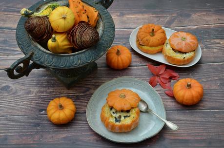 Petites courges farcies aux cèpes et au cantal
