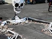 Mexique squelette sort terre pour Fête Morts