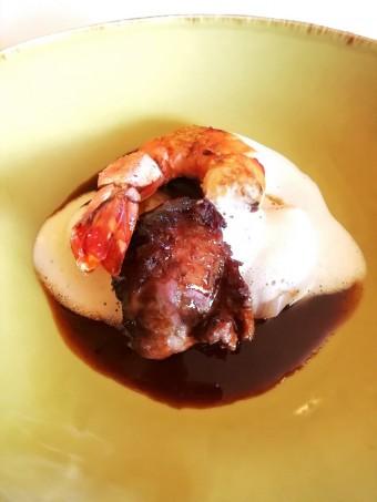 Joue de porc, gambas © Gourmets&co Joue de porc, gambas © Gourmets&co