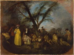 Watteau 1710 ca La halte Musee Thyssen Bornemiza Madrid