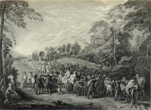 watteau-1710 ca Retour de Campagne grave par Cochin