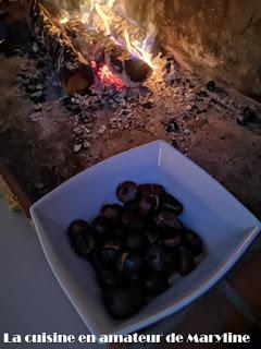 Marrons grillés au feu de bois