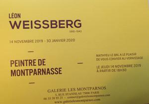 Galerie Les Montparnos « Exposition Léon Weissberg -peintre de Montparnasse- 14 Novembre au 30 Janvier 2020