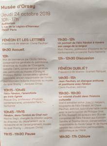 Colloque ce jour au Musée du quai Branly Jacques Chirac « Félix Fénéon l’insaisissable » le 23 Octobre 2019 Colloque ce jour au Musée du quai Branly Jacques Chirac « Félix Fénéon l’insaisissable » le 23 Octobre 2019