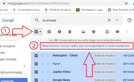 Comment supprimer tous les messages non lus dans Gmail ?