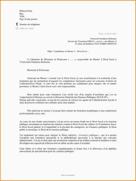 Lettre De Motivation Pour formation Professionnelle Exemple ...