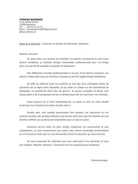 Lettre De Motivation Conseiller Commercial FunÃ©raire - Tahu ...