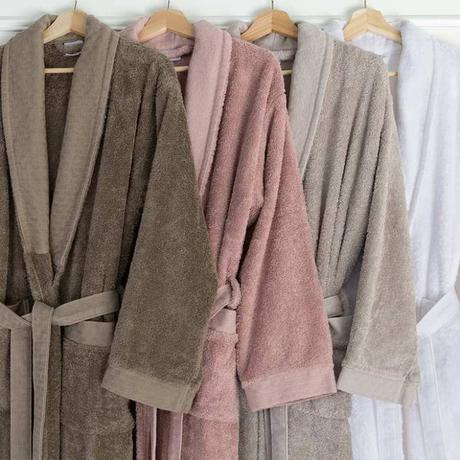 peignoir de bain camaieu beige marron monochrome cosy pas cher