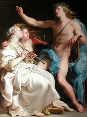 Batoni Pompeo 1740 Apollon, la Musique et la Metrique Collection privee