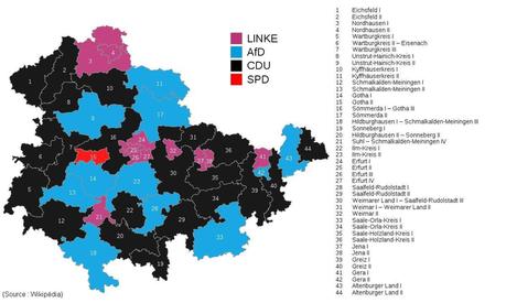 En Thuringe, l’AfD à 23,4% et Die Linke à 31,0%